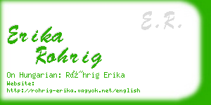 erika rohrig business card